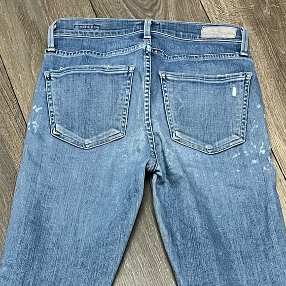 Agolde Sophie Raw Hem High Rise Crop Skinny Jeans in Hyper Blue 25 #A018D-843 - Picture 11 of 12